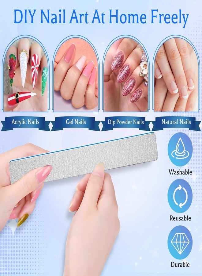 BLESWIN Nail Files 80/80, 25Count 80 Grit Acrylic Nail Files for Artificial Nails, Reusable Double Sided Buffering Files Emery Board for Nails Jumbo Zebra Nail File - Image 5